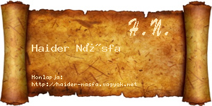 Haider Násfa névjegykártya